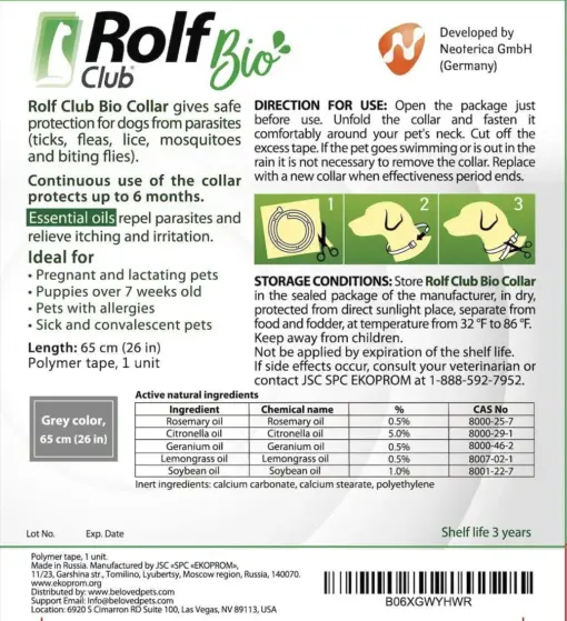 Natural Flea Tick Collar for Dogs 6 Months Control of Best Prevention Safe Treatment Anti Fleas and Ticks Essential Oil Repellent Pack of 1 - Image 2