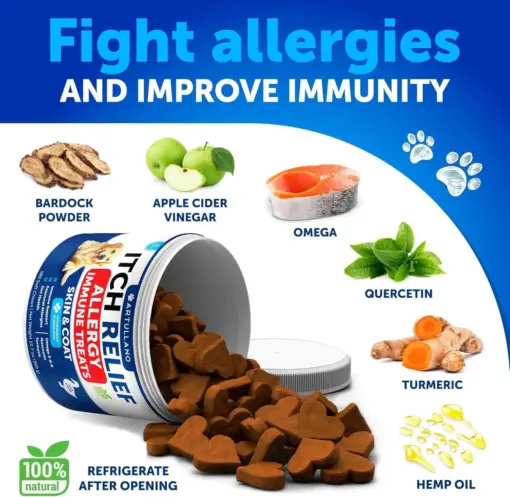Probiotics for Dogs Support Gut Health Itchy Skin Allergies Immunity Yeast Balance Dog Probiotics and Digestive Enzymes with Prebiotics Reduce Diarrhea Gas 180 Probiotic Chews for Dogs - Image 4